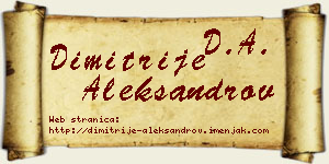 Dimitrije Aleksandrov vizit kartica